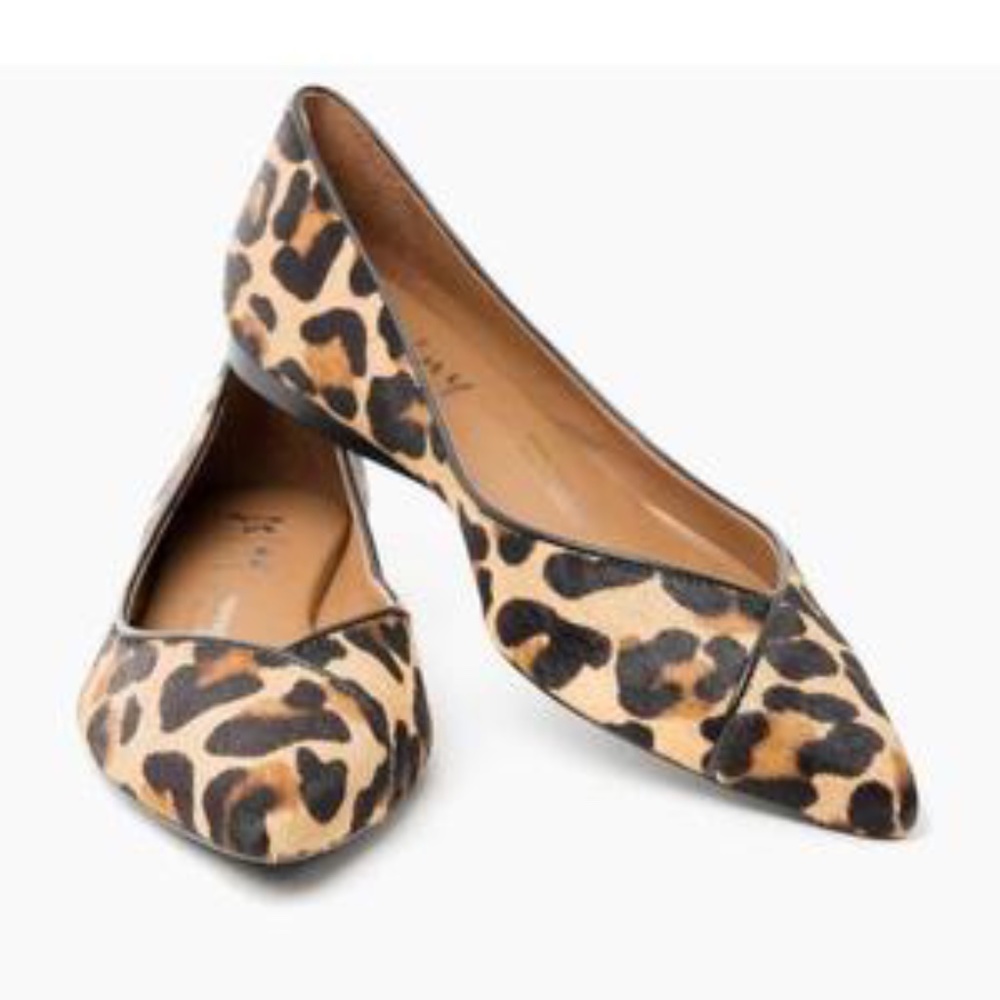 French Sole NY Peppy Leopard Haircalf Flats Shoes